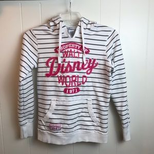 DISNEY PARKS AUTHENTIC HOODED STRIPED SWEATSHIRT M